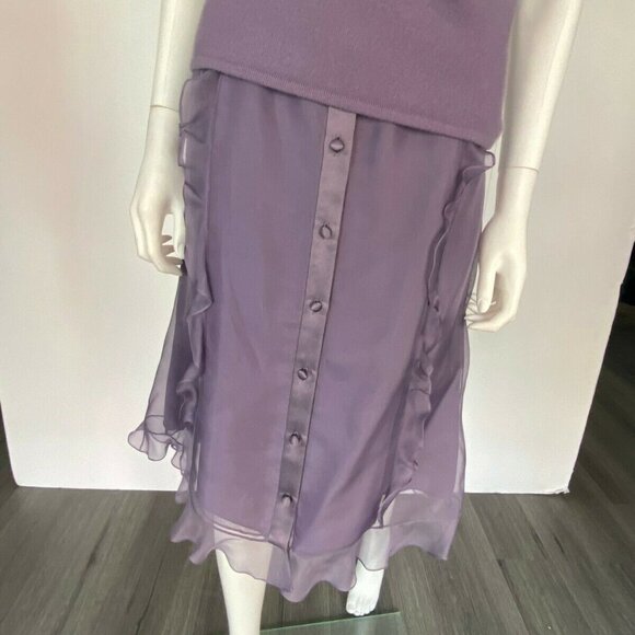 Heidi Weisel Purple Cashmere Silk Skirt and Top - Picture 3 of 12